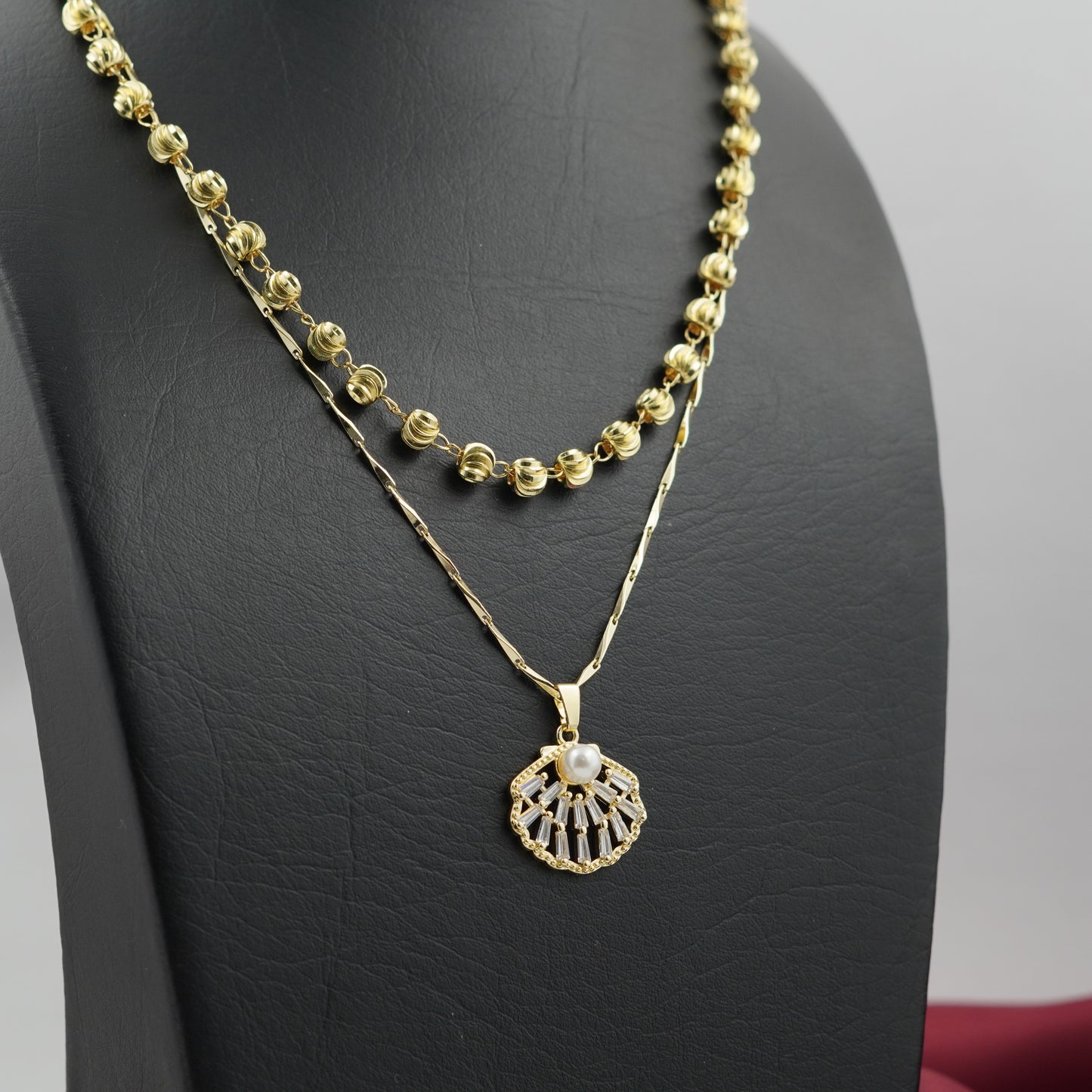 collar cadena concha